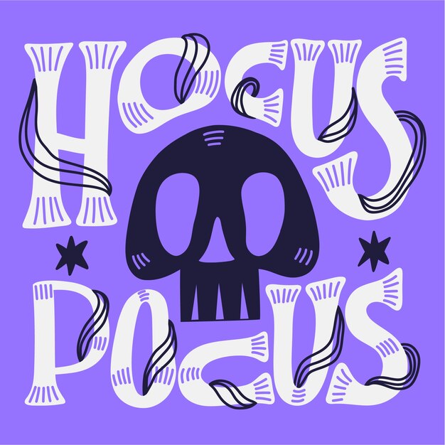 Iscrizione piatta di halloween hocus pocus