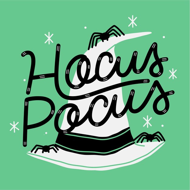 Iscrizione piatta di halloween hocus pocus