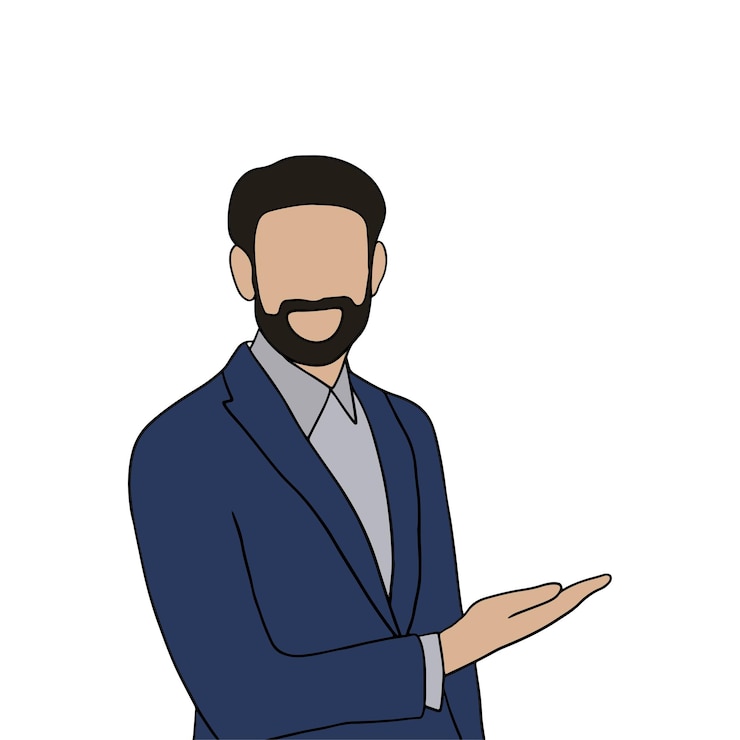 Vettore gratuito isolato giovane uomo bello impostato in diverse pose su sfondo bianco illustrazione