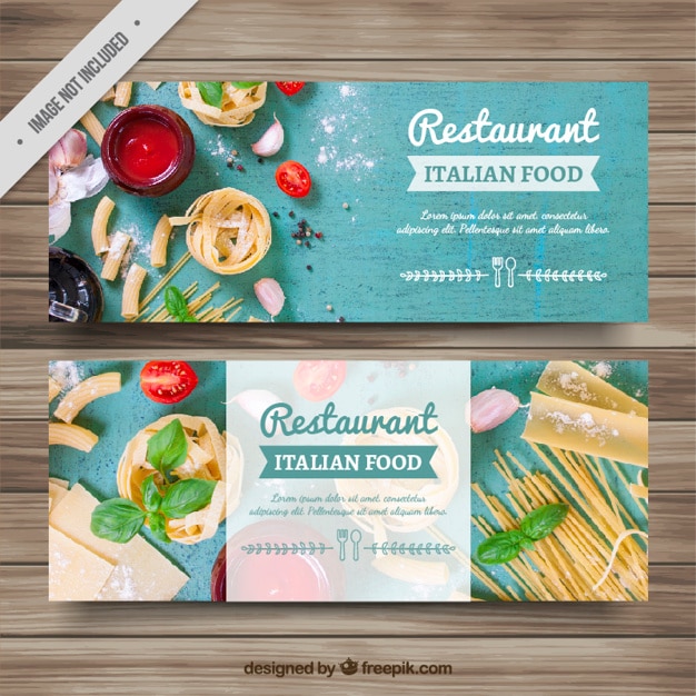 Vettore gratuito italiana banner ristorazione