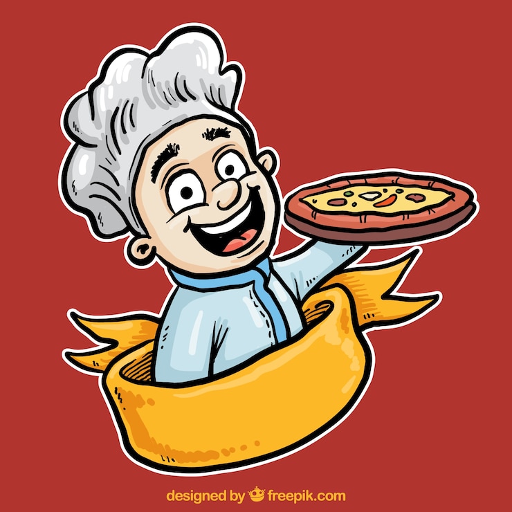 Vettore gratuito italiano chef illustrazione