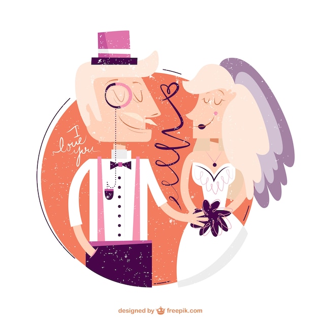 Justa illustrazione sposato
