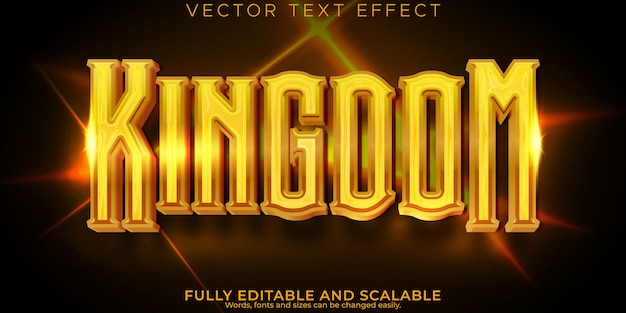 Kingdom gold text effect editable king and prince text style