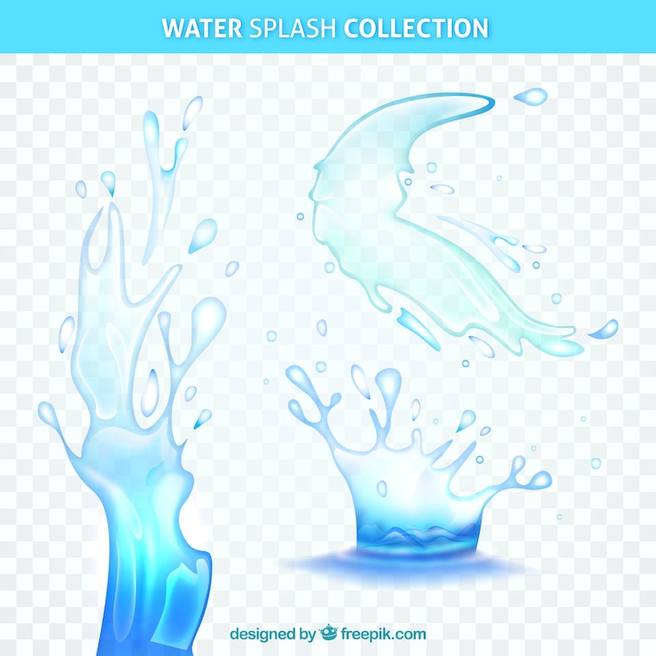 Vettore gratuito l&#39;acqua spruzza la raccolta senza fondo