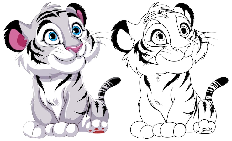 Vettore gratuito l'adorabile illustrazione del cucciolo di tigre