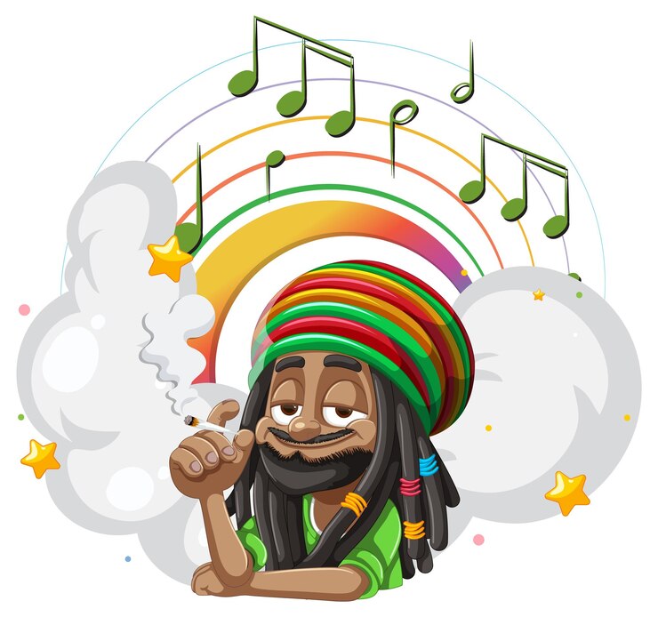 Vettore gratuito l'atmosfera rasta e l'armonia musicale