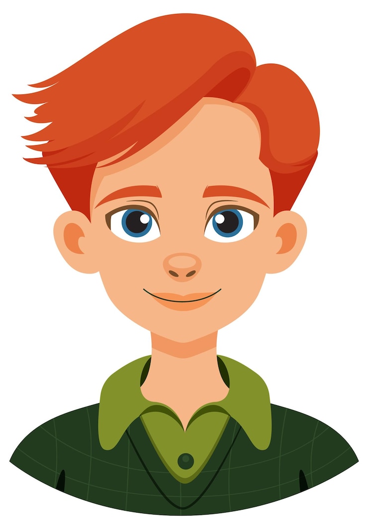Vettore gratuito l'illustrazione del ragazzo rosso sorridente
