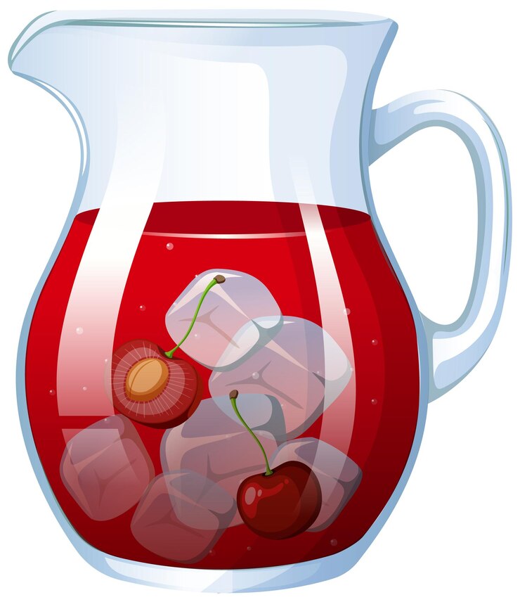 Vettore gratuito l'illustrazione rinfrescante del punch di ciliegio