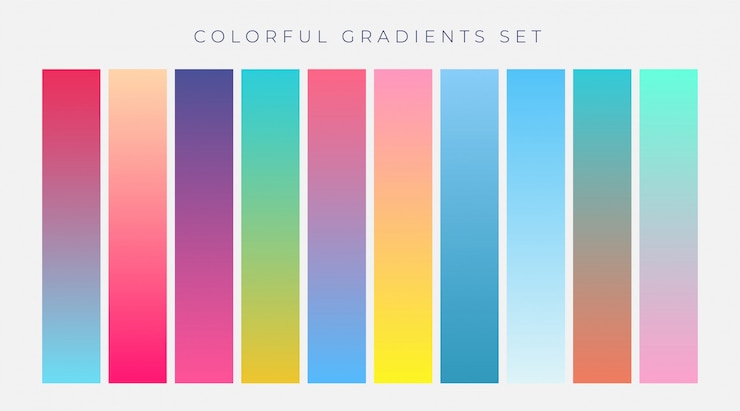 Vettore gratuito l'insieme variopinto dei gradienti vibranti vector l'illustrazione