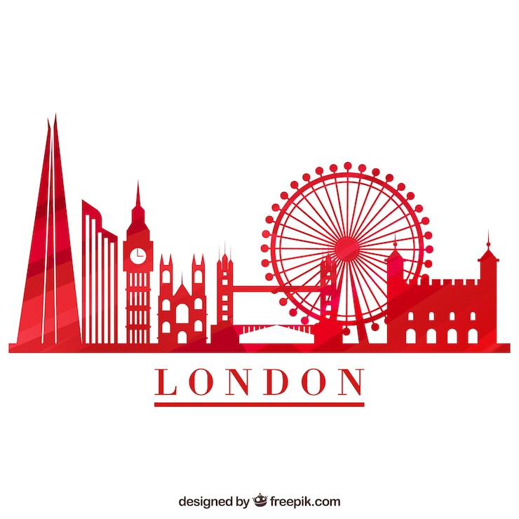 Vettore gratuito l'orizzonte rosso di londra