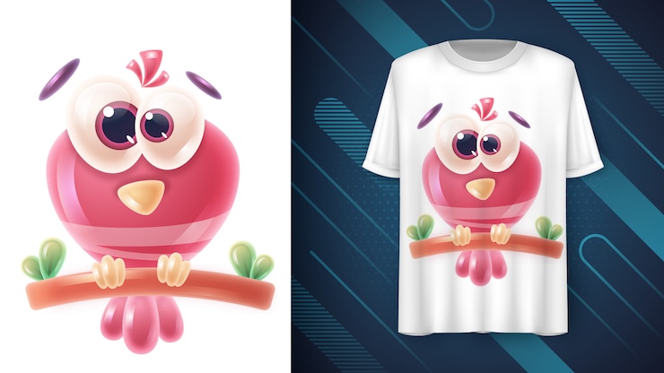 Vettore gratuito l'uccello si siede su un ramo poster e merchandising