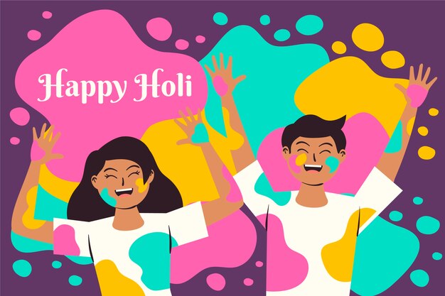 La gente celebra insieme il festival di holi