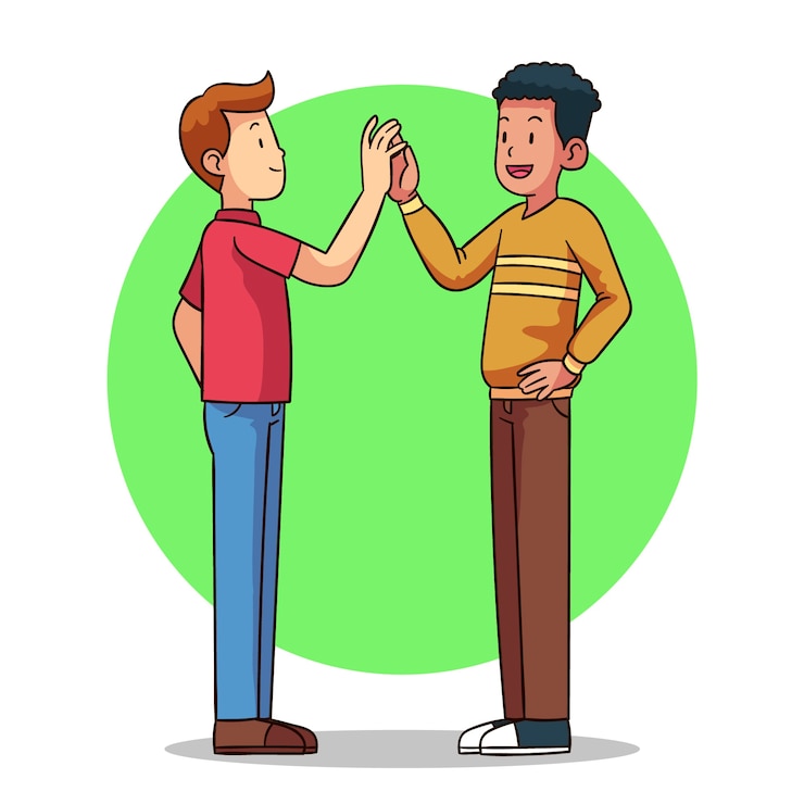Vettore gratuito la gente che dà il massimo cinque illustrazione