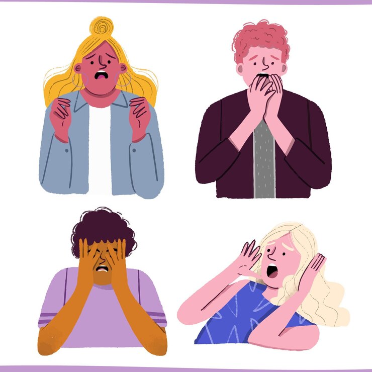Vettore gratuito la gente ha paura dell'illustrazione del design piatto