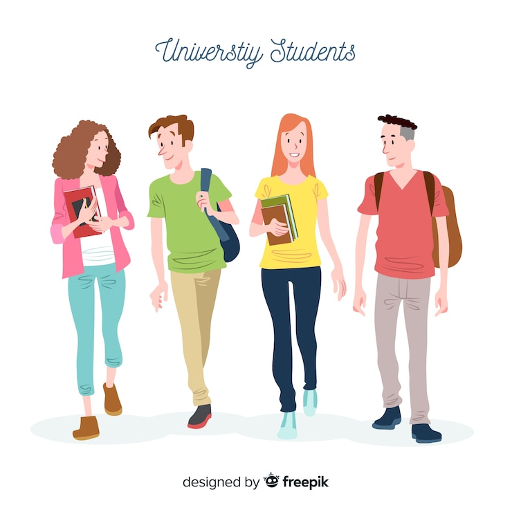 Vettore gratuito la gente va all'università