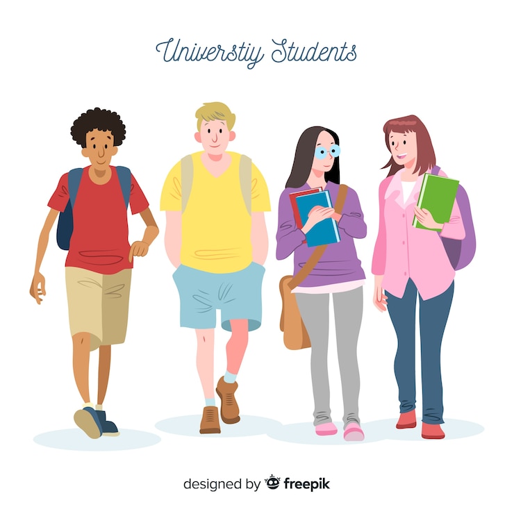 Vettore gratuito la gente va all'università