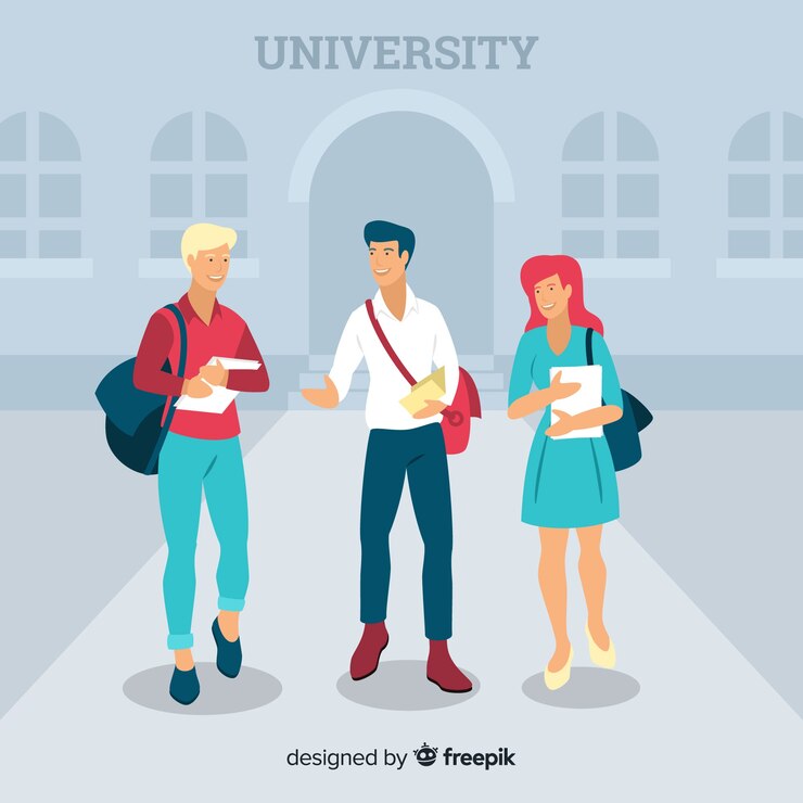 Vettore gratuito la gente va all'università