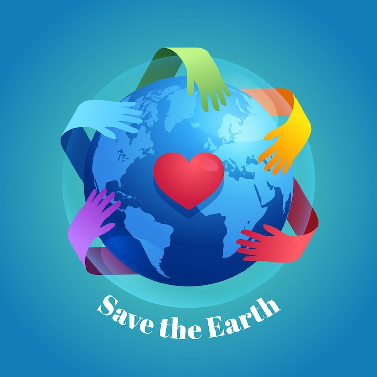 Vettore gratuito la giornata mondiale dell'ambiente piatto salva l'illustrazione del pianeta