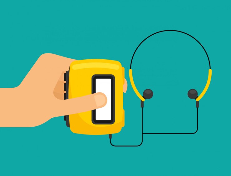 Vettore gratuito la mano tiene mp3