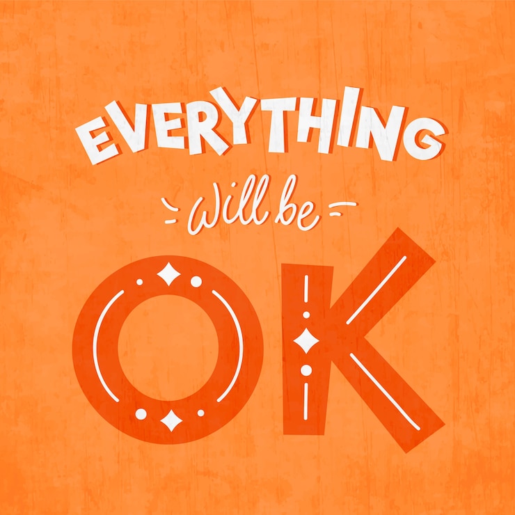 Vettore gratuito la motivazione sarà tutto ok lettering