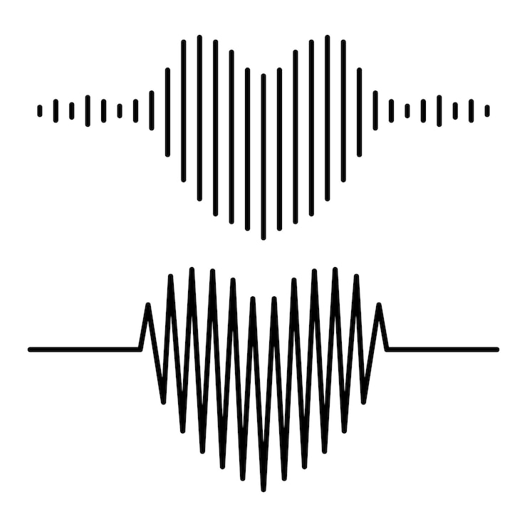 Vettore gratuito la musica fa ondare il cuore