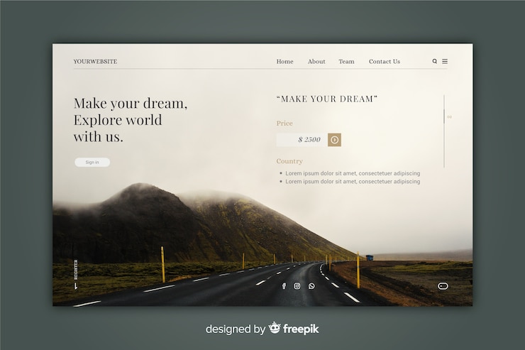 Vettore gratuito la pagina di destinazione viaggia con l'immagine