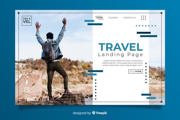 La pagina di destinazione viaggia con l'immagine