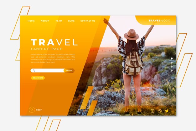 La pagina di destinazione viaggia con l'immagine