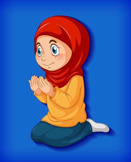 La ragazza musulmana pratica la religione