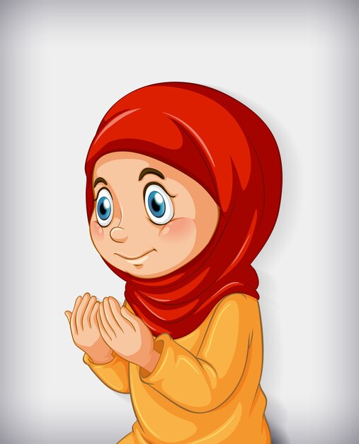 La ragazza musulmana pratica la religione