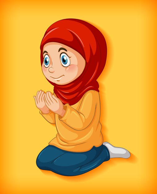 La ragazza musulmana pratica la religione