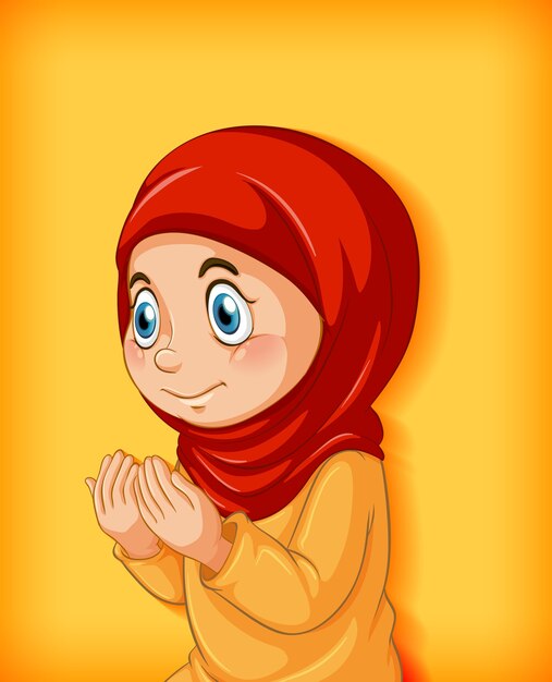 La ragazza musulmana pratica la religione