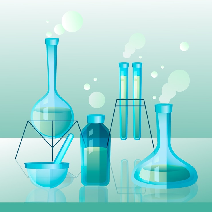 Vettore gratuito laboratorio scientifico di design piatto