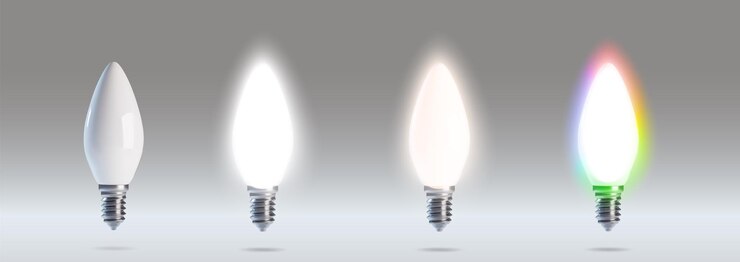 Vettore gratuito lampadina a led con illuminazione rgb calda e fredda