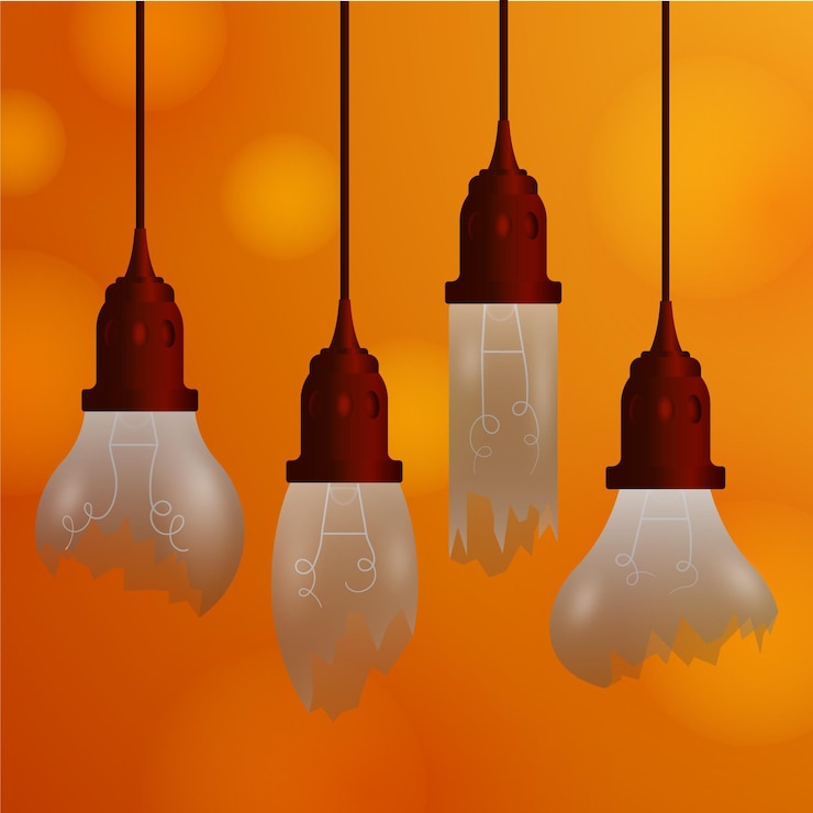 Vettore gratuito lampadina rotta sfumata