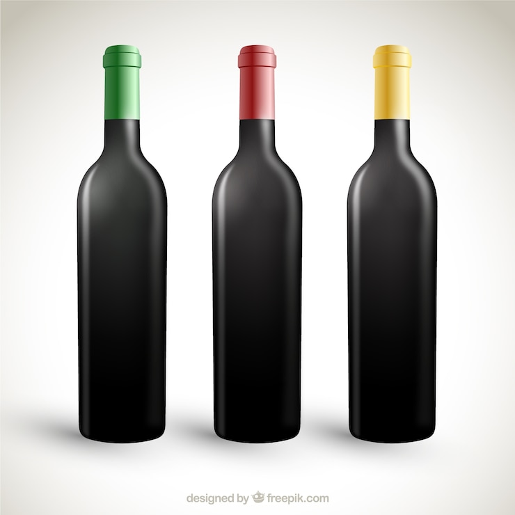 Vettore gratuito le bottiglie di vino