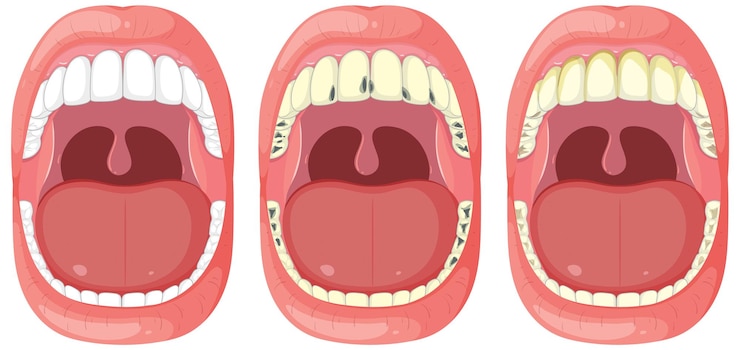 Vettore gratuito le fasi dell'illustrazione sulla salute dentale
