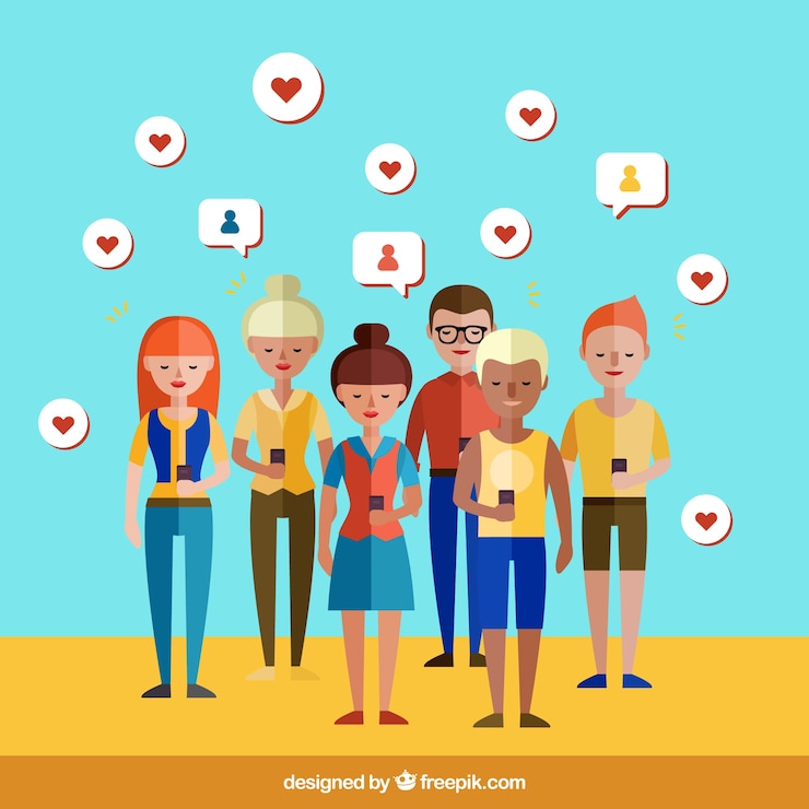 Vettore gratuito le persone in social networking