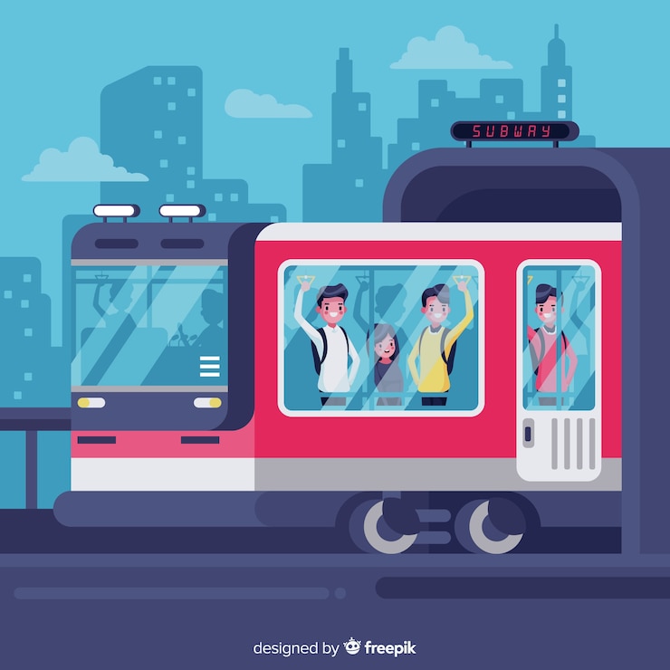 Vettore gratuito le persone sullo sfondo della metropolitana