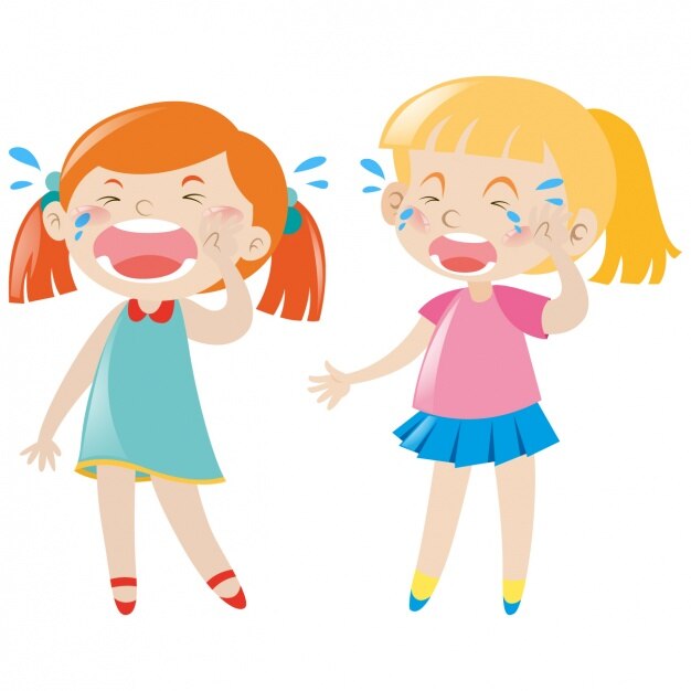 Vettore gratuito le ragazze piangevano disegno