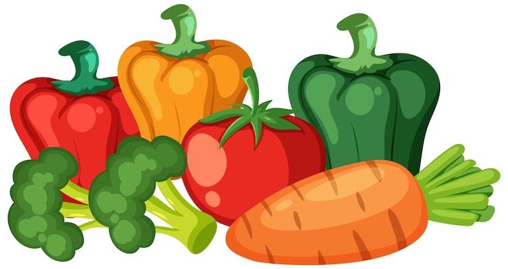 Vettore gratuito le verdure colorate illustrano la vita sana