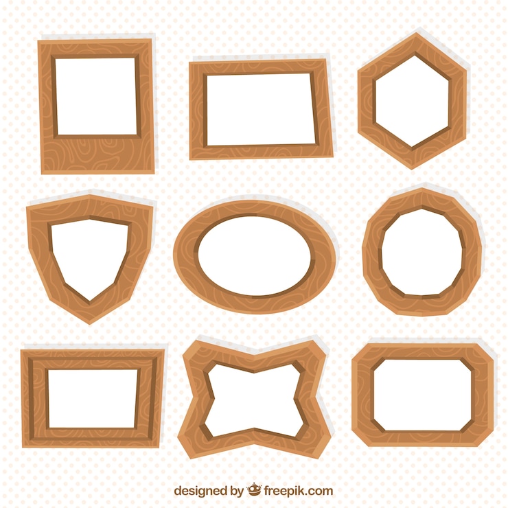 Vettore gratuito legno collezione frames