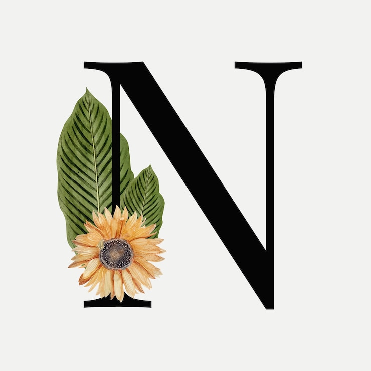 Vettore gratuito lettera botanica n