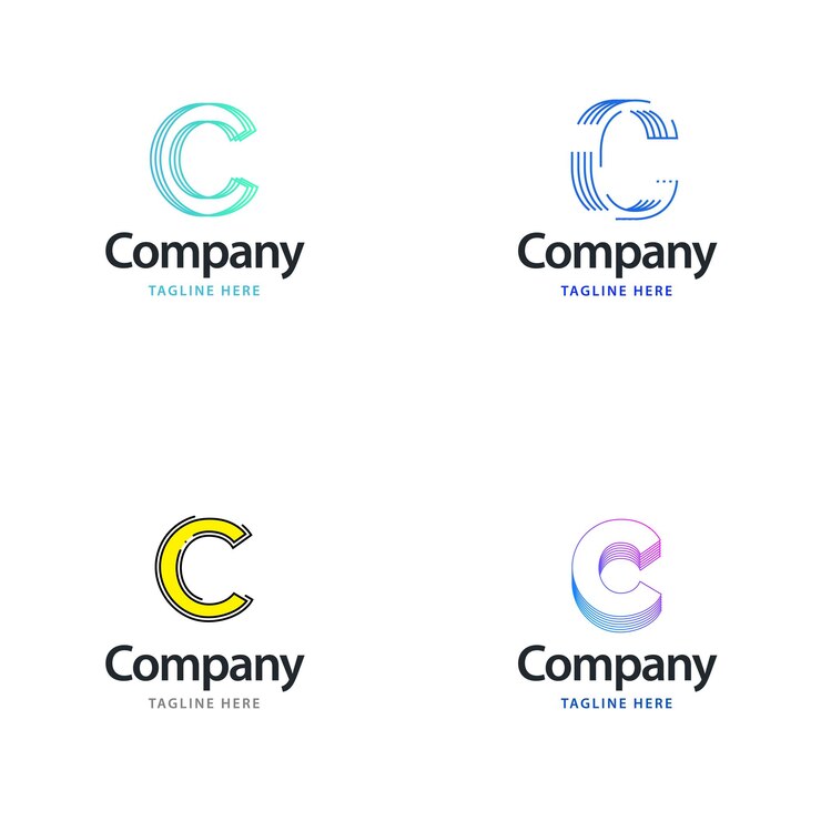 Vettore gratuito lettera c big logo pack design creativo design moderno dei loghi per il tuo business