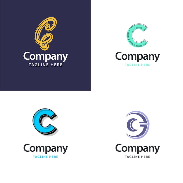Lettera C Big Logo Pack Design Creativo Design moderno dei loghi per il tuo business