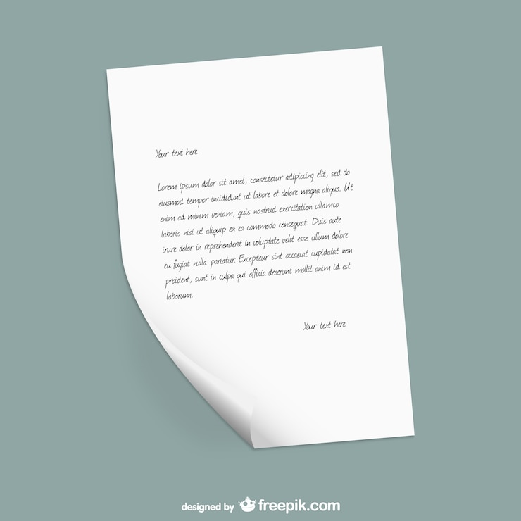 Vettore gratuito lettera di carta modello