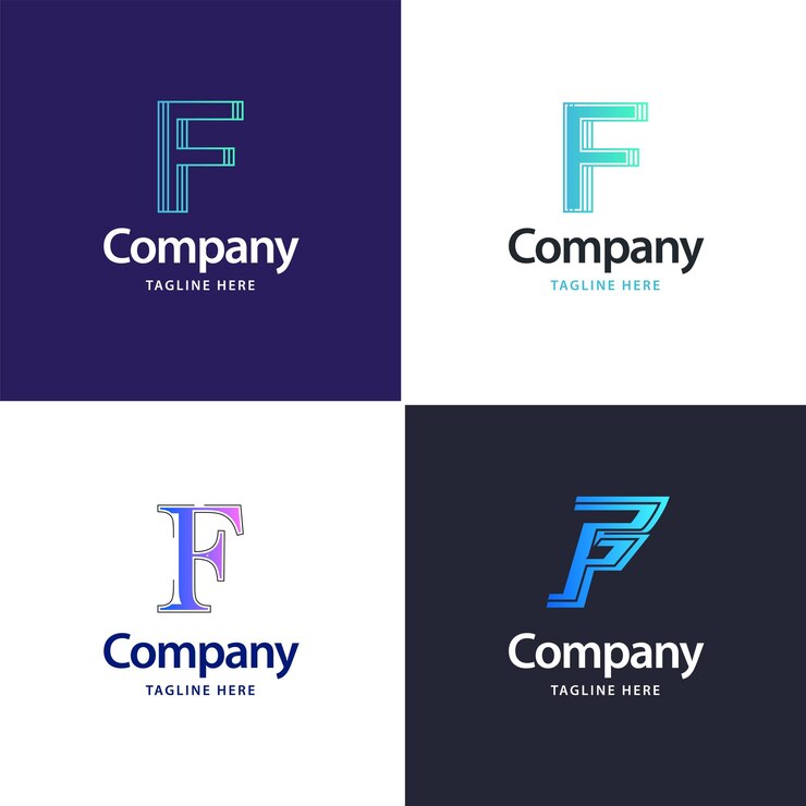 Vettore gratuito lettera f big logo pack design design moderno e creativo dei loghi per la tua azienda illustrazione del nome del marchio vettoriale