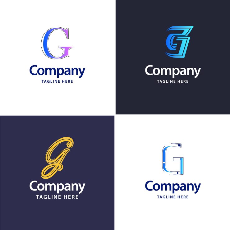 Vettore gratuito lettera g big logo pack design design moderno e creativo dei loghi per la tua azienda illustrazione del nome del marchio vettoriale