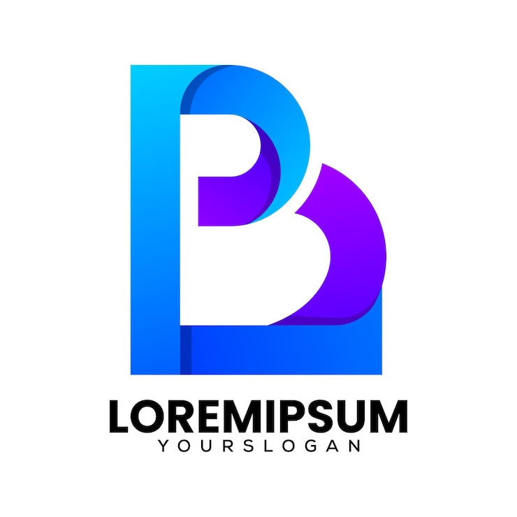 Vettore gratuito lettera iniziale b logo colorato