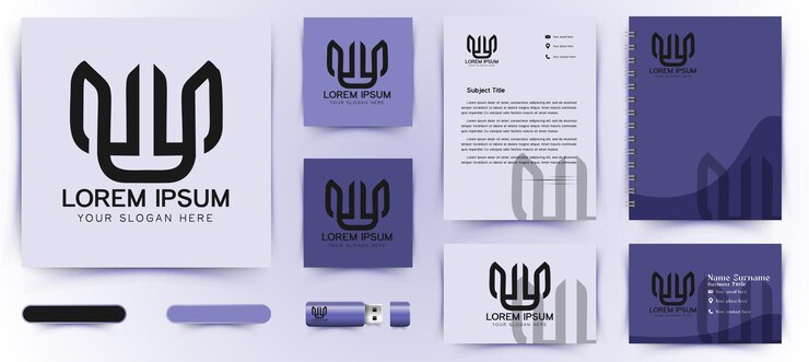 Vettore gratuito lettera iniziale w mono line logo e ispirazione per il design del modello di marchio aziendale